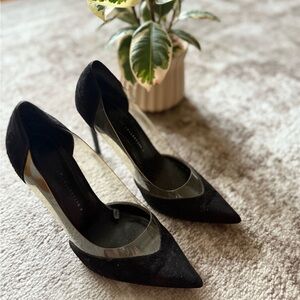 Zara Black and Clear Women's Heels